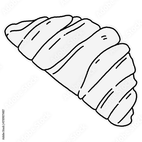 croissant pastry line art illustration