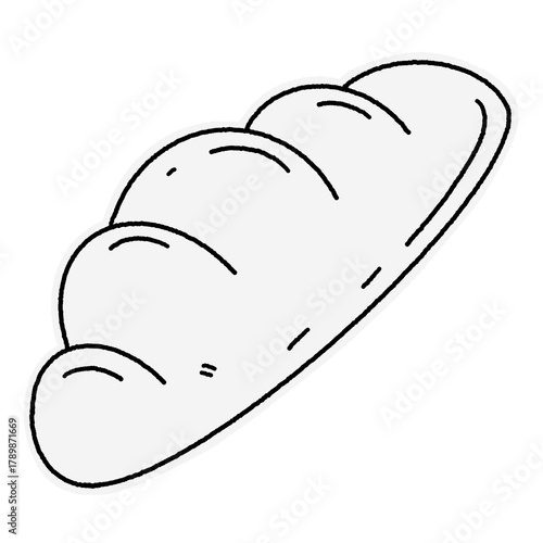 loaf of bread line art illustration