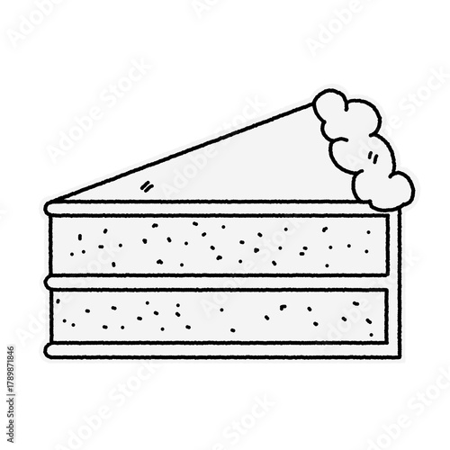 hand drawn cheesecake line art illustration