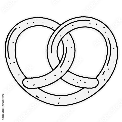 pretzel with sprinkles line art