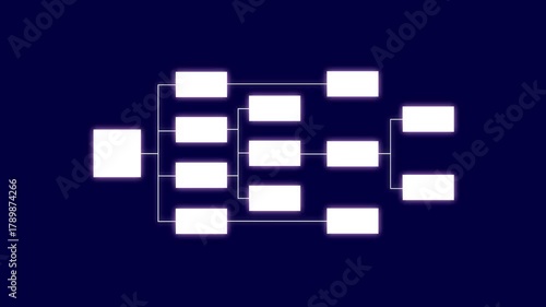 Abstract glowing workflow diagram overlay. Business process mapping and data structure visualization. Digital flowchart interface. Smart planning, project task management. 4k video glowing ...