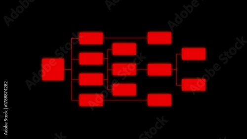 Abstract glowing workflow diagram overlay. Business process mapping and data structure visualization. Digital flowchart interface. Smart planning, project task management. 4k video glowing ...