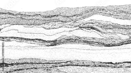 Black and white abstract layered geological strata texture background 1