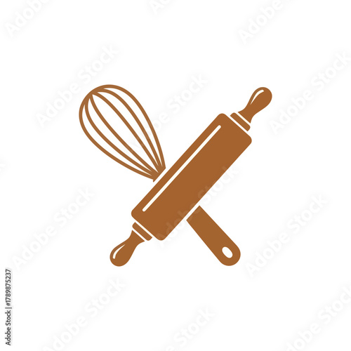 Rolling Pin and Whisk - Baking Tools for Culinary Creations and Delicious Treats.