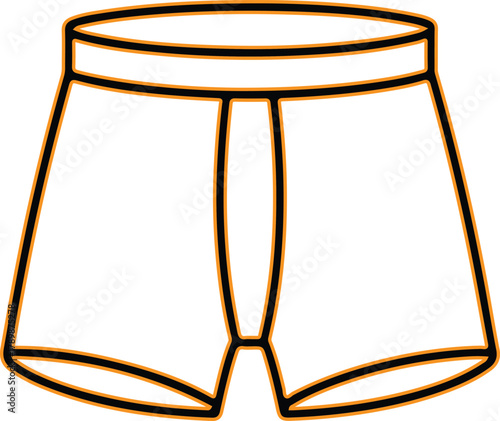 Simple line drawing of men s boxer briefs underwear