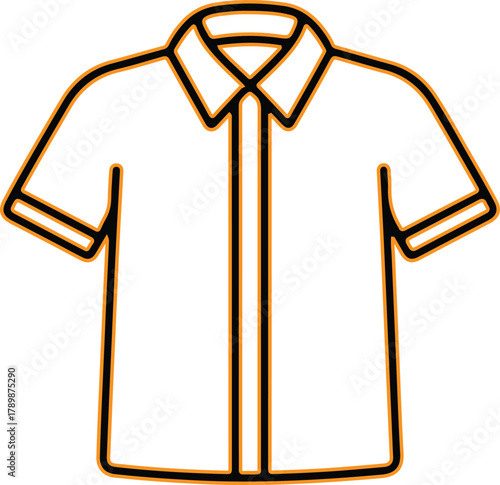 Simple outline of a short sleeve collared shirt