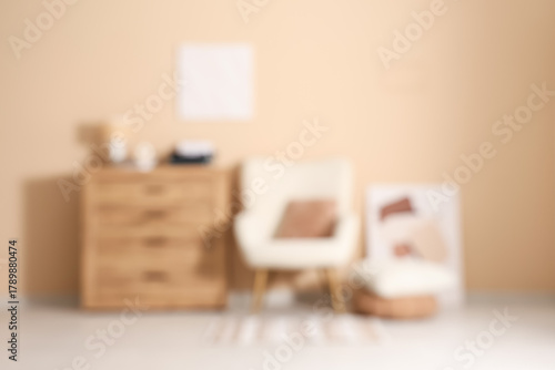 Blurred view of stylish liv...