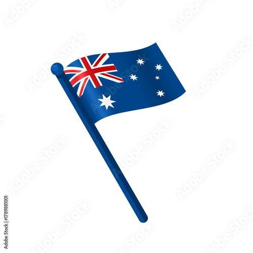 Australia national flag isolated, vector illustration