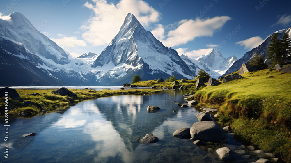 Obraz premium mountain lake in winter