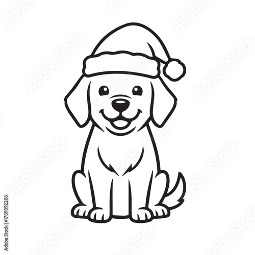 dog with a hat coloring pages coloring book Christmas 