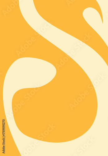 Cream curved shape flows across a solid orange background creating a smooth minimal design