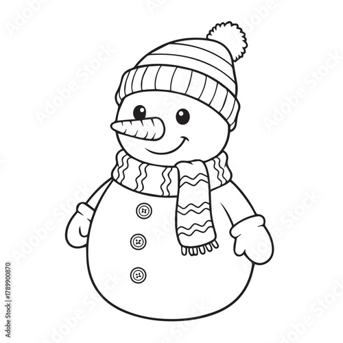 snowman with a scarf Christmas coloring pages coloring book