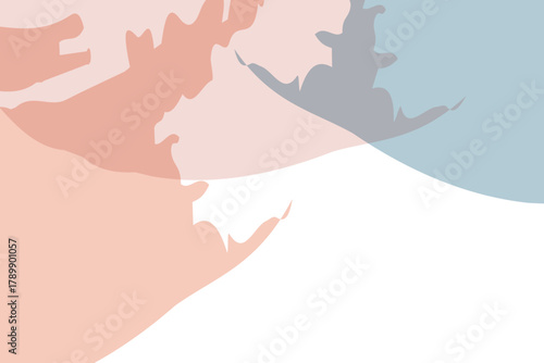A delicate, lace-like pattern created with fine ink brushes in a soft, pastel peach color. Vecter abstract background.