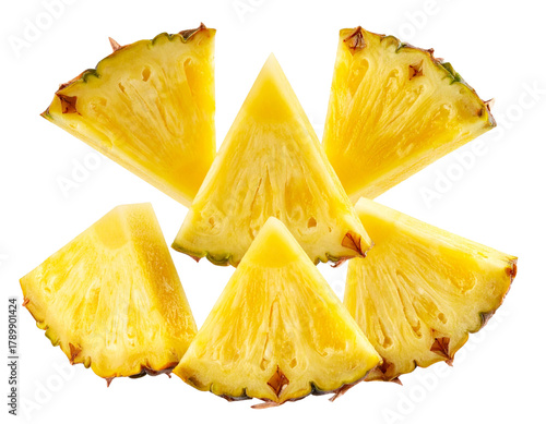 Tropical Pineapple Slices Collection – Minimal Summer Food Concept PNG