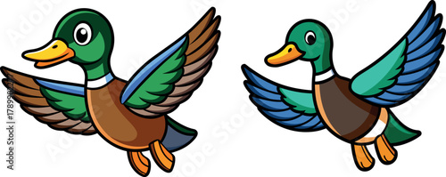 flying duck cartoon, nature wildlife art, bird animation illustration, eco concept drawing, waterfowl design vector, nature friendly artwork, cute animal flight, bird watching illustration, wildlife e
