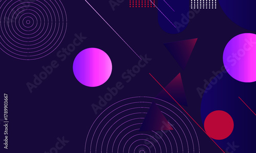 Geometric colorful background vector design. Abstract banner with geometric gradient circle. simple design,poster, website, cover, flayer design.