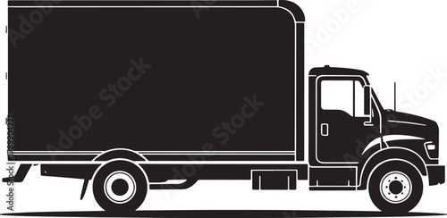 Detailed Silhouette Illustration Of Delivery Truck Van Logistics Automobile Transport