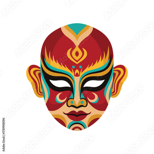 Traditional decorative balinese mask for cultural performance costume accessory