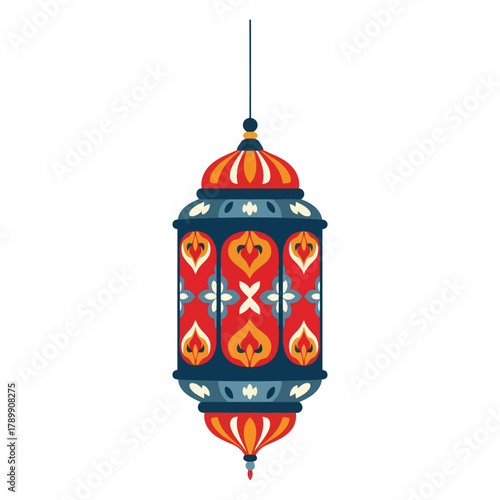 Traditional ornate moroccan lantern hanging for religious festival decoration light