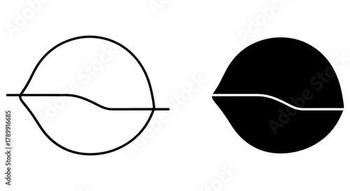 Elegant minimalist abstract graphic featuring a stylized circular shape with a dynamic, flowing line, representing balance and organic simplicity in modern visual design and branding elements