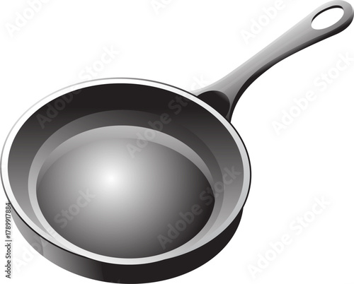 Pan Kitchen Grey Vector Draw Design Funny Cute Eat Cartoon