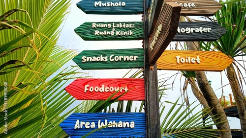 colorful signs in the children Playground 