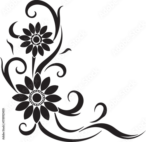 Elegant flower decorative design vector ideal for invitations, greeting cards, and stationery