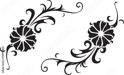 Elegant flower decorative design vector ideal for invitations, greeting cards, and stationery