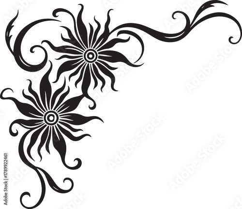 Elegant flower decorative design vector ideal for invitations, greeting cards, and stationery