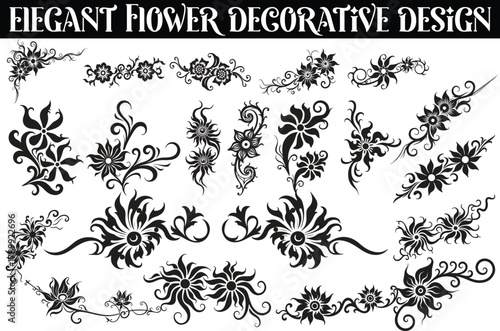 Elegant flower decorative design vector ideal for invitations, greeting cards, and stationery