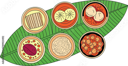 Celebrate South Indian cuisine with vibrant dishes on a banana leaf