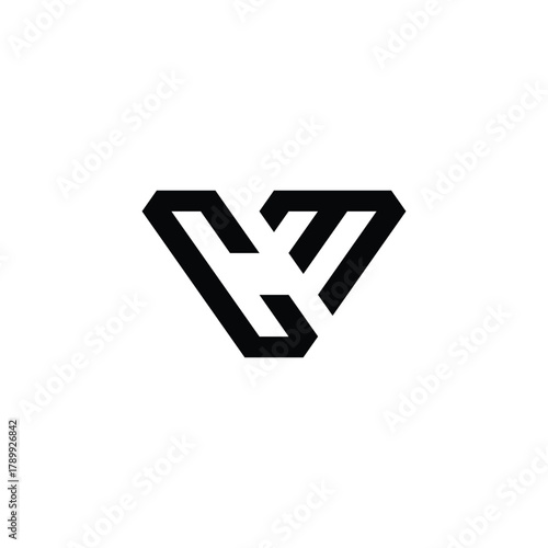Letter Cm or Mc minimal simple unique monogram logo