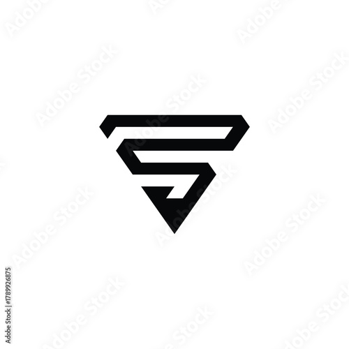 Letter Cs or Sc line art unique creative logo