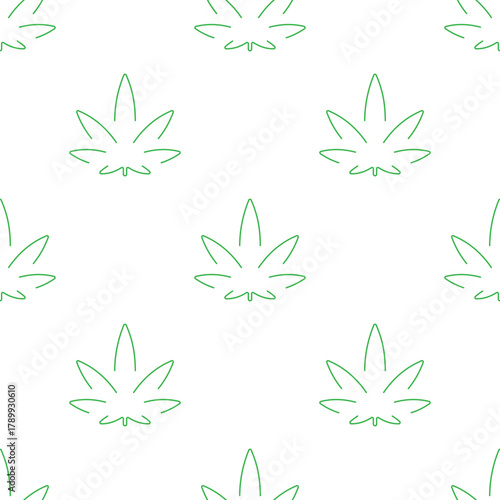 marijuana seamless pattern isolated on transparent background.