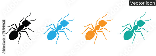 Vibrant ants in different colors offer visual impact for science lessons or pest control marketing. Enhance biology presentations or nature-themed designs.