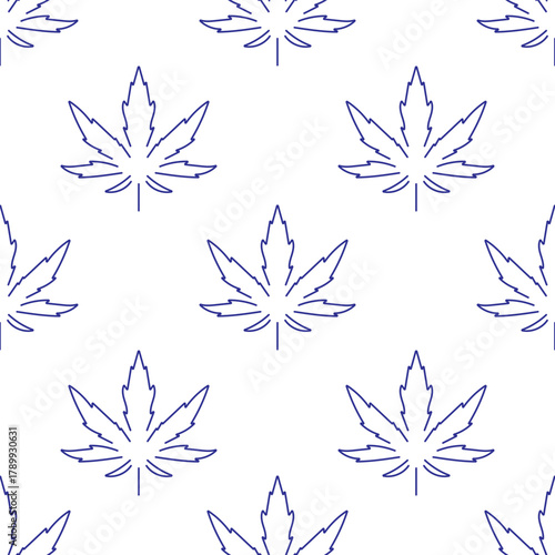 marijuana seamless pattern isolated on transparent background.