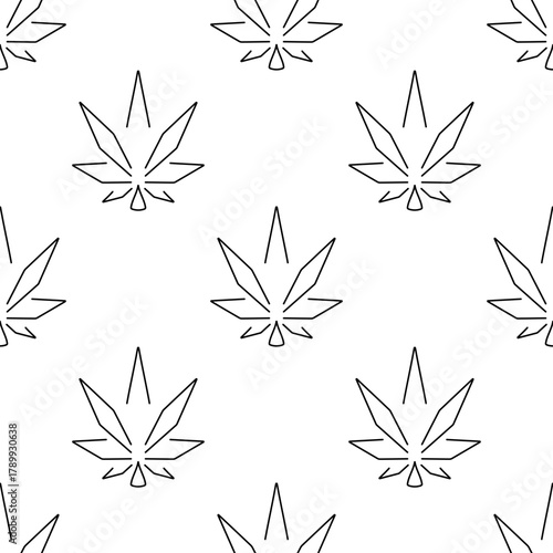 marijuana seamless pattern isolated on transparent background.