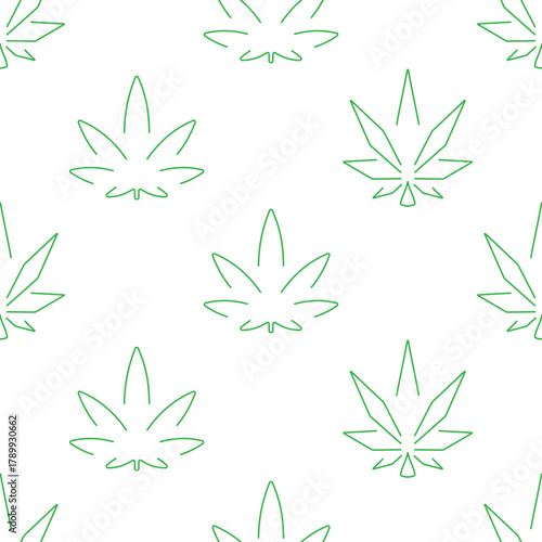 marijuana seamless pattern isolated on transparent background.
