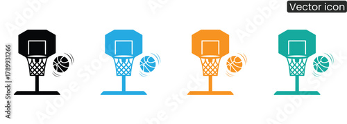 Bold basketball icons for sports, games, and fitness projects. Add energy and fun to your designs with versatile, vibrant options for any athletic theme.