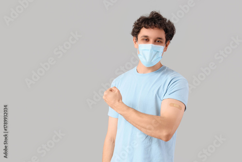 Young man in medical mask w...