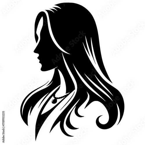 Black hair woman silhouette