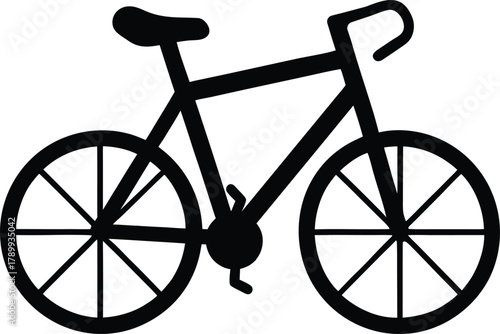 Minimalist Black and White Bicycle Icon