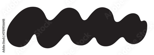 Abstract black wavy blob shape with smooth curves and an irregular outline. This modern organic fluid design element is perfect for contemporary graphic projects and creative branding