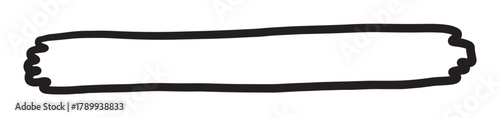 Hand drawn black rectangular banner with wavy edges. Ideal for text, messages, or highlighting important information. A simple doodle frame for creative design projects