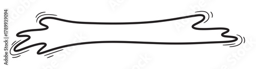 Hand drawn ribbon banner with a blank space for text or a title. Vintage inspired scroll element with a simple black outline sketch for labels and graphic design projects