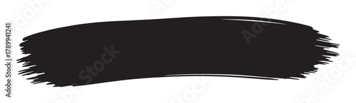 Hand drawn black paint brush stroke on a white background. Abstract grunge texture for banners and text design. Distressed ink stain shape for creative artistic projects
