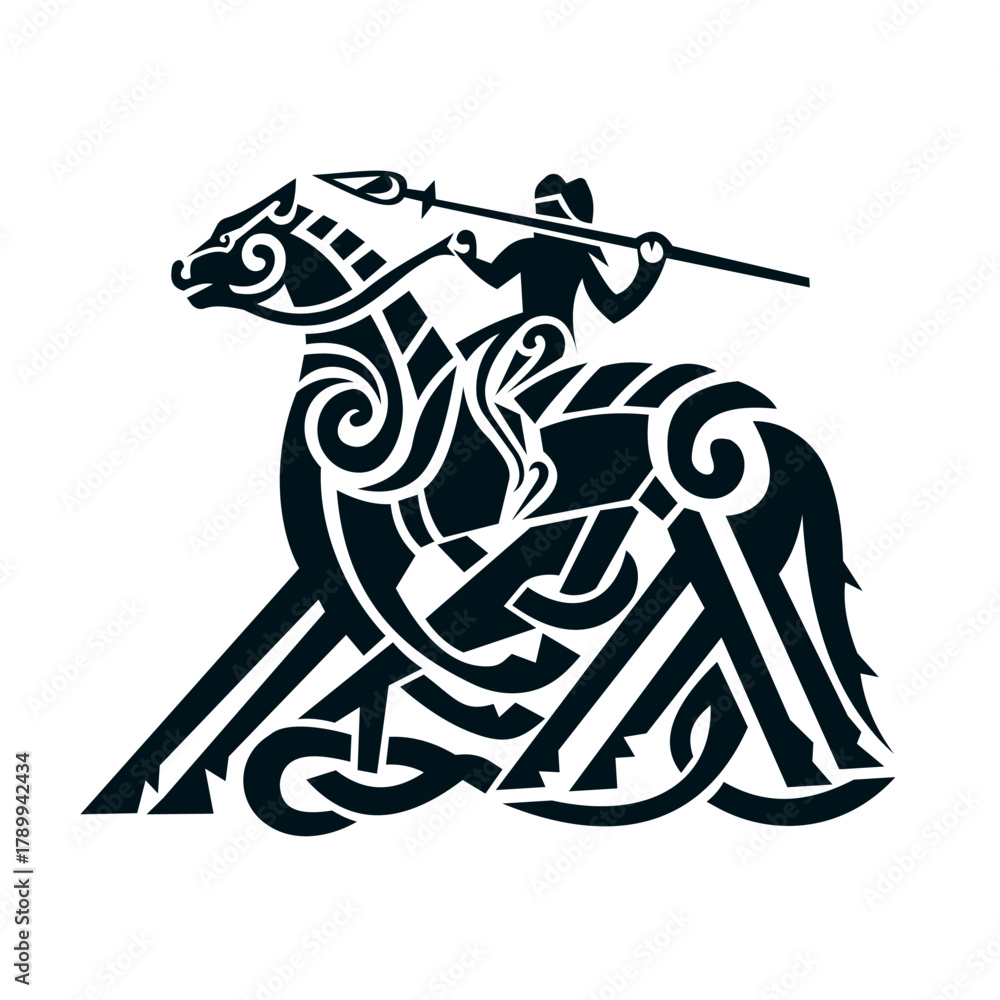 Fototapeta premium Scandinavian warrior symbol vector illustration