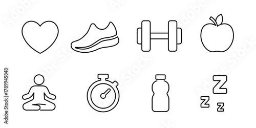 Fitness icon. Sport symbol set