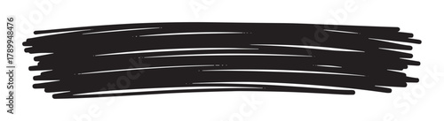 Chaotic messy sketch with a black marker pen for creative projects. Grunge style brush stroke or textured paint daub for artistic banners and modern design elements