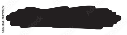 Hand drawn black brush stroke with a rough texture. Grunge paint daub shape for creative banners and labels. Abstract ink stain element for modern graphic design projects